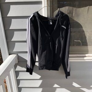 Adidas striped zip up jacket